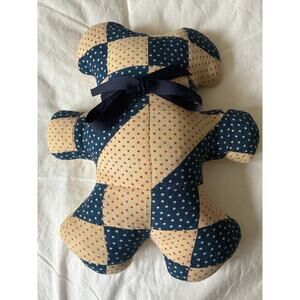 Vintage Handmade Patchwork Quilt 12” Teddy Bear